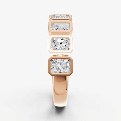 Bezel Set Radiant 0.15ct (15pt) Diamond Band