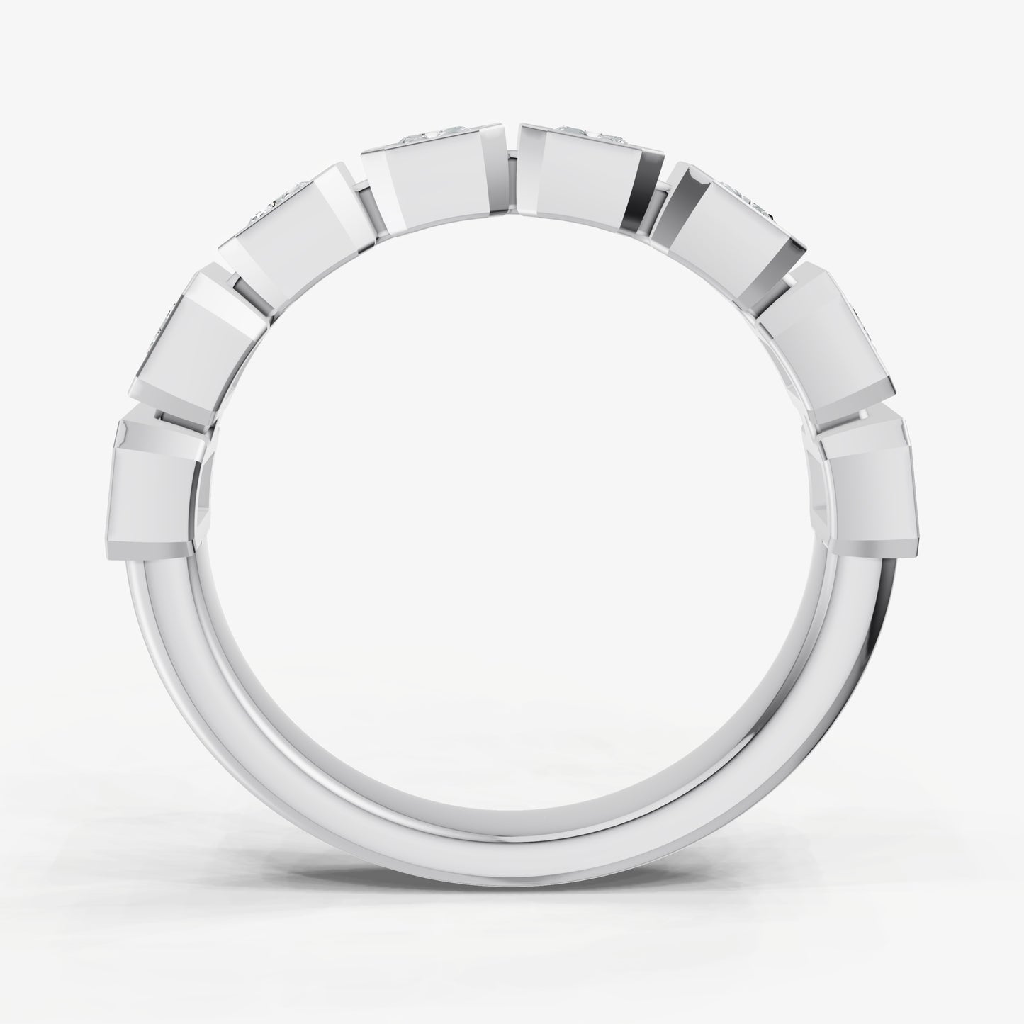 Bezel Set Radiant 0.15ct (15pt) Diamond Band