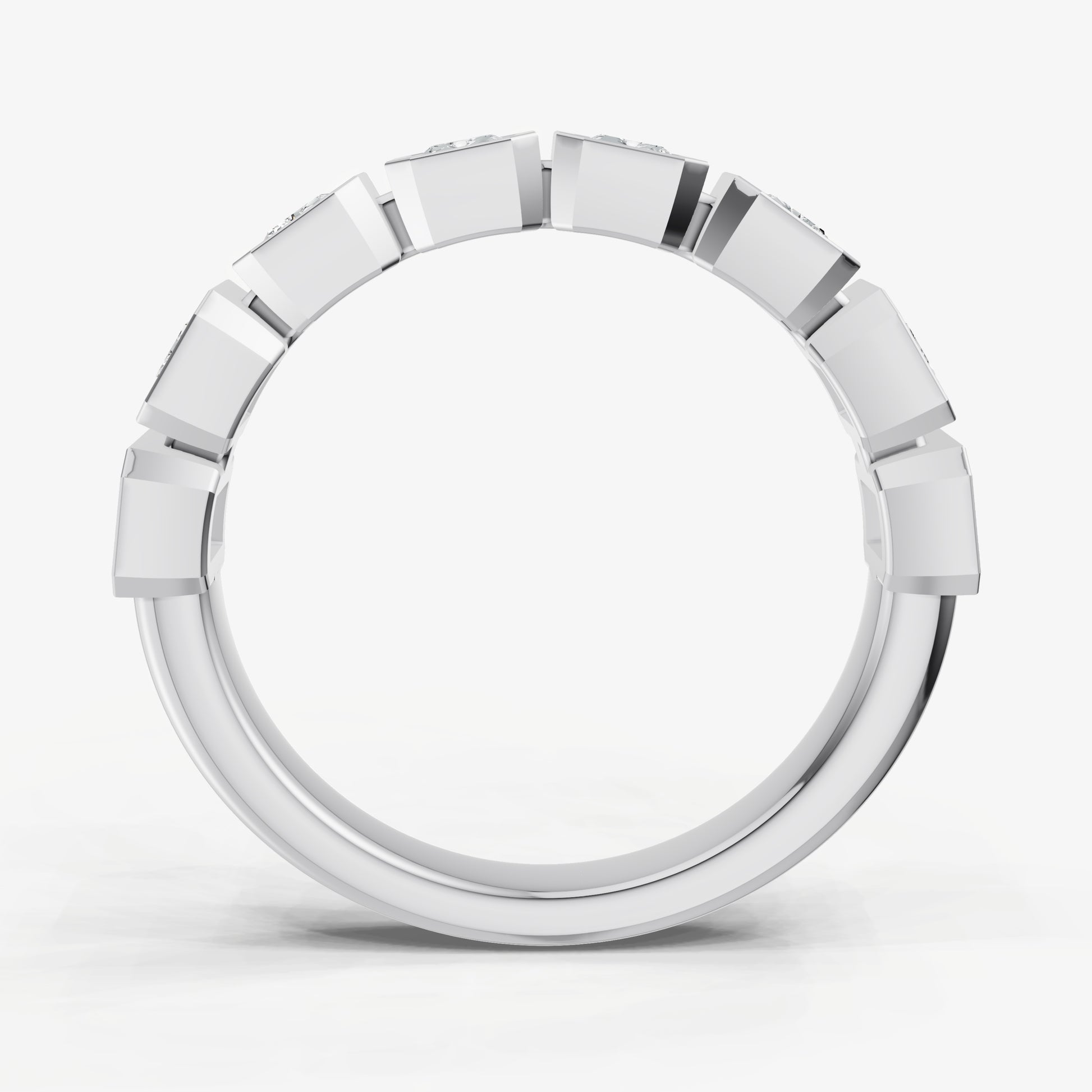 Bezel Set Radiant 0.15ct (15pt) Diamond Band