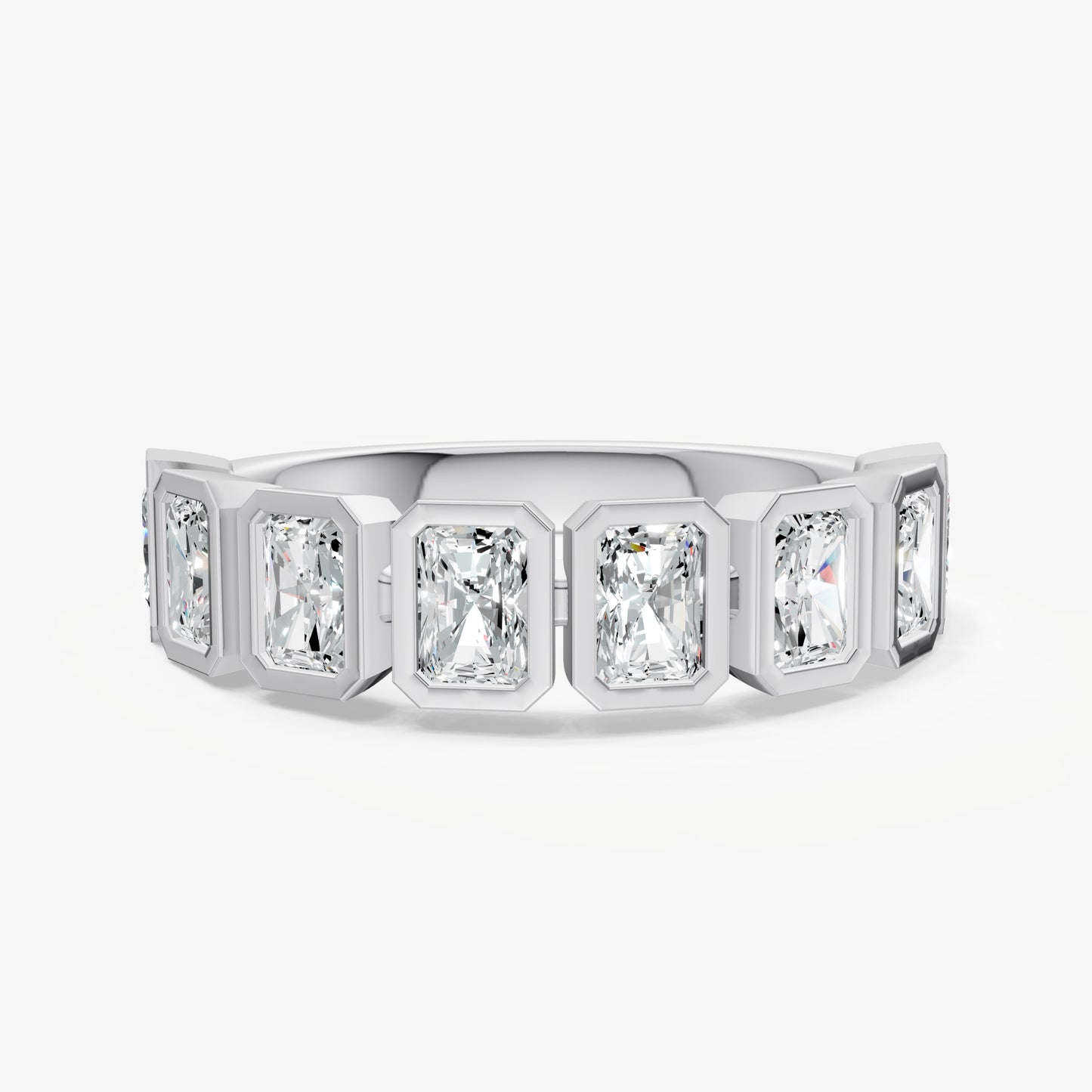 Bezel Set Radiant 0.15ct (15pt) Diamond Band