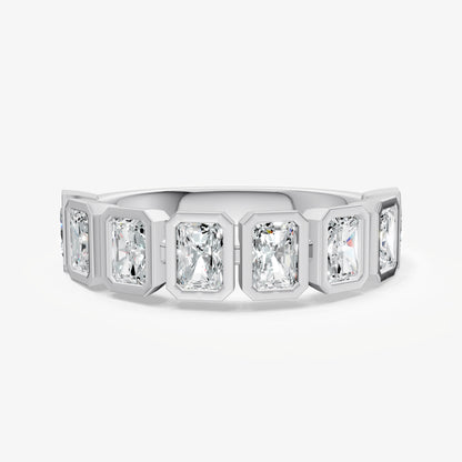 Bezel Set Radiant 0.15ct (15pt) Diamond Band