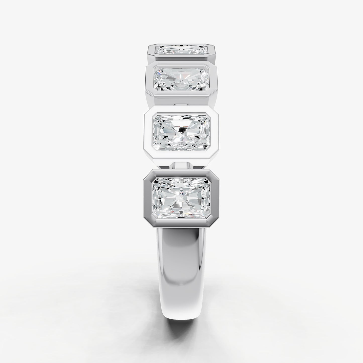 Bezel Set Radiant 0.15ct (15pt) Diamond Band