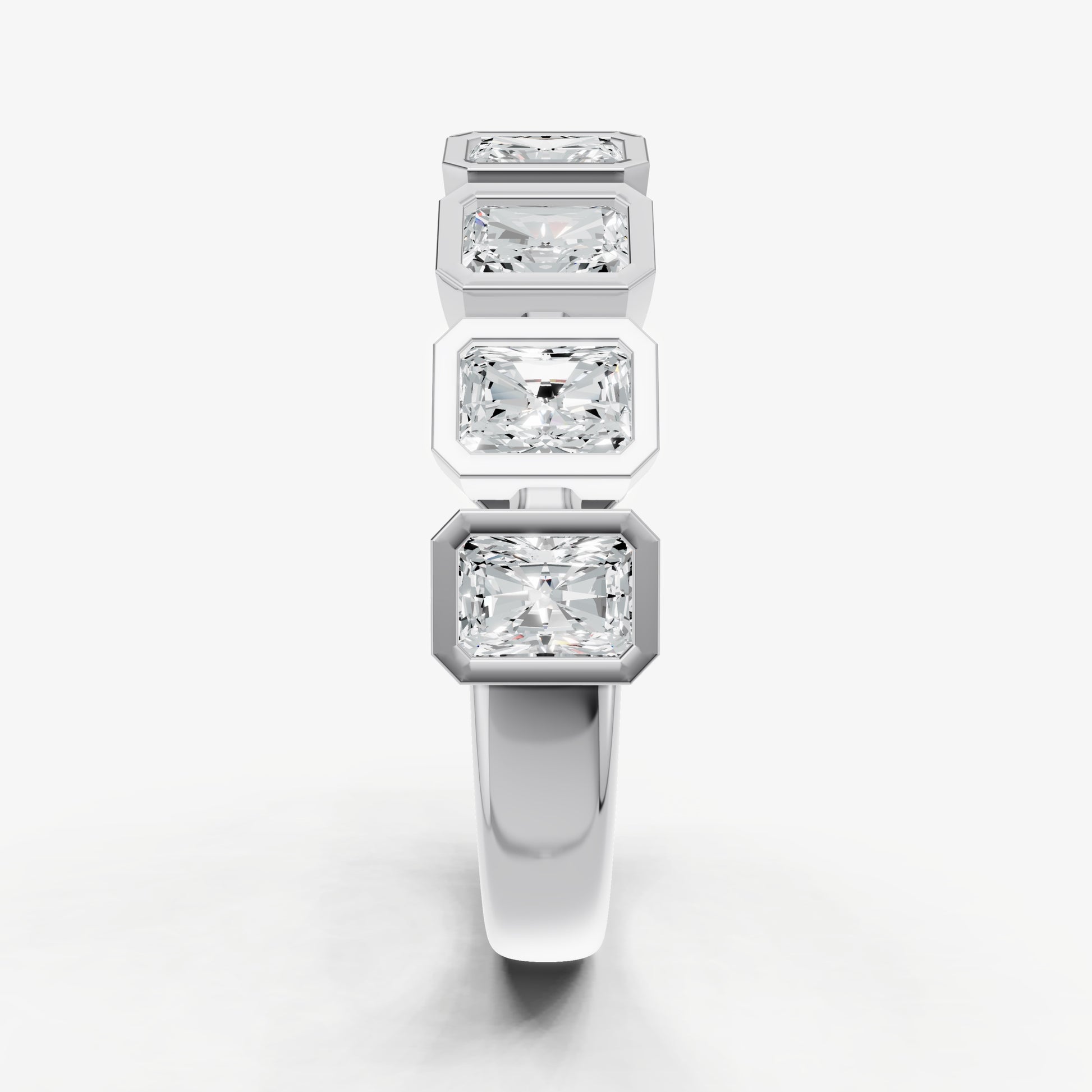 Bezel Set Radiant 0.15ct (15pt) Diamond Band