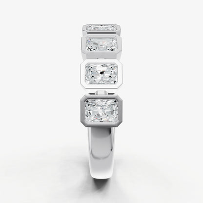 Bezel Set Radiant 0.15ct (15pt) Diamond Band