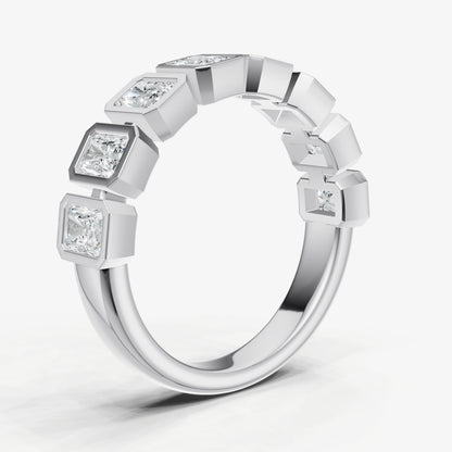 Bezel Set Radiant 0.15ct (15pt) Diamond Band