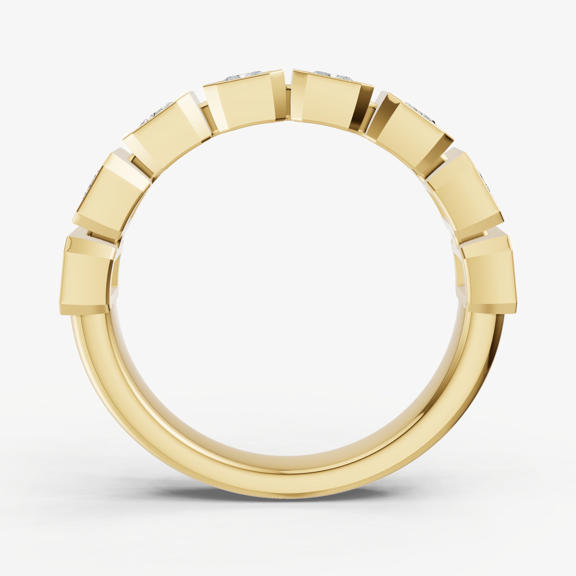 Bezel Set Radiant 0.15ct (15pt) Diamond Band
