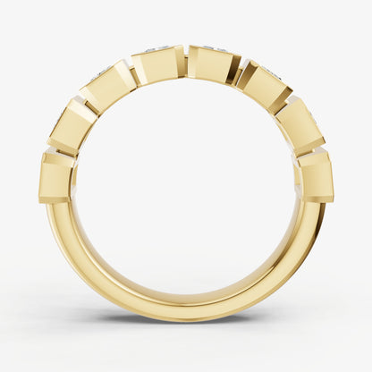 Bezel Set Radiant 0.15ct (15pt) Diamond Band