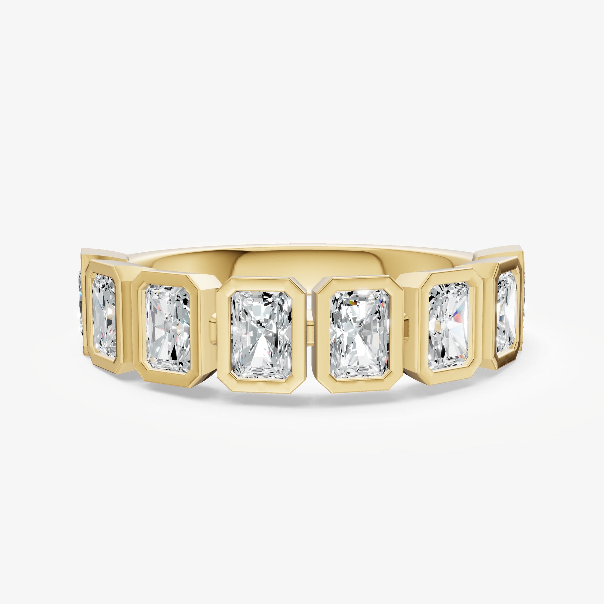 Bezel Set Radiant 0.15ct (15pt) Diamond Band