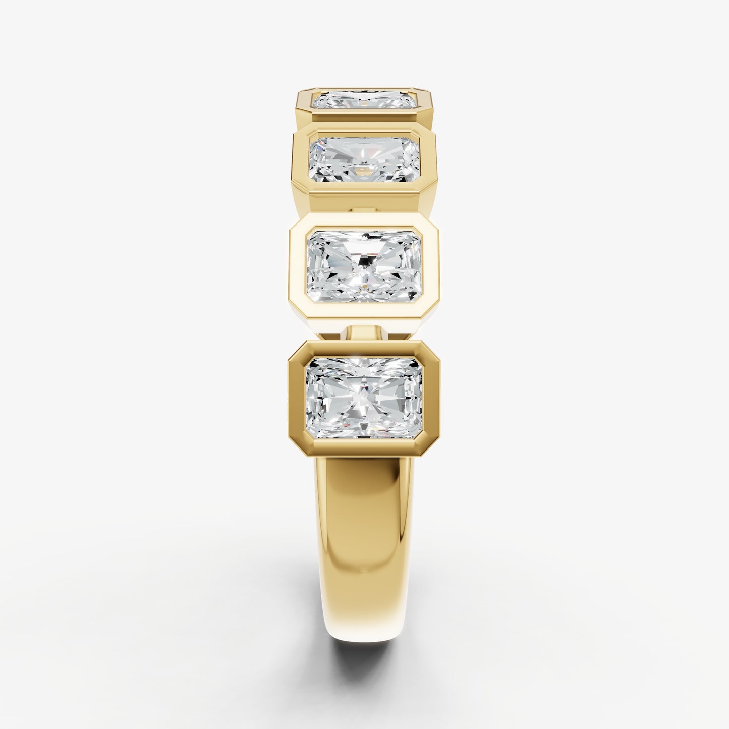Bezel Set Radiant 0.15ct (15pt) Diamond Band