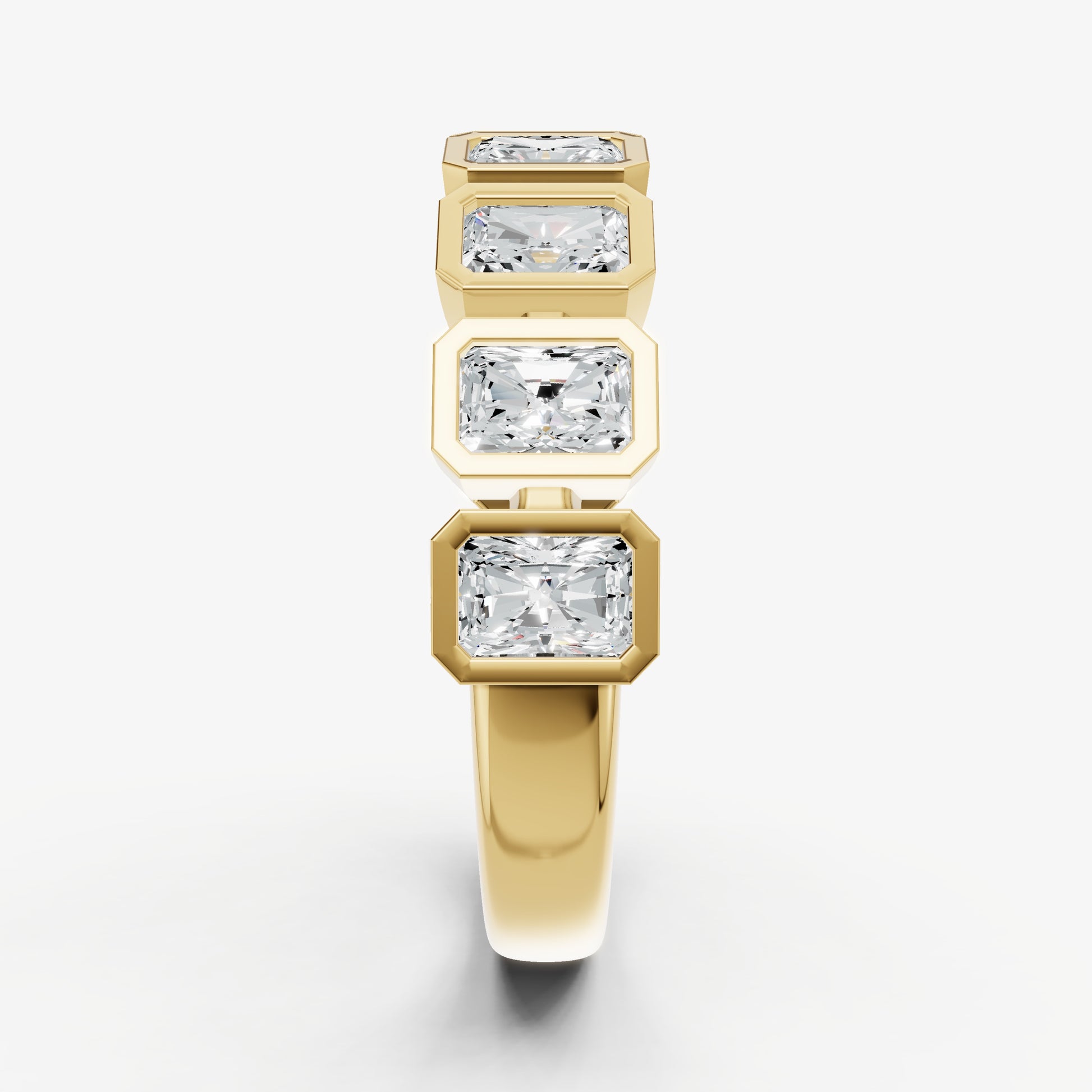 Bezel Set Radiant 0.15ct (15pt) Diamond Band