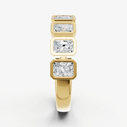 Bezel Set Radiant 0.15ct (15pt) Diamond Band