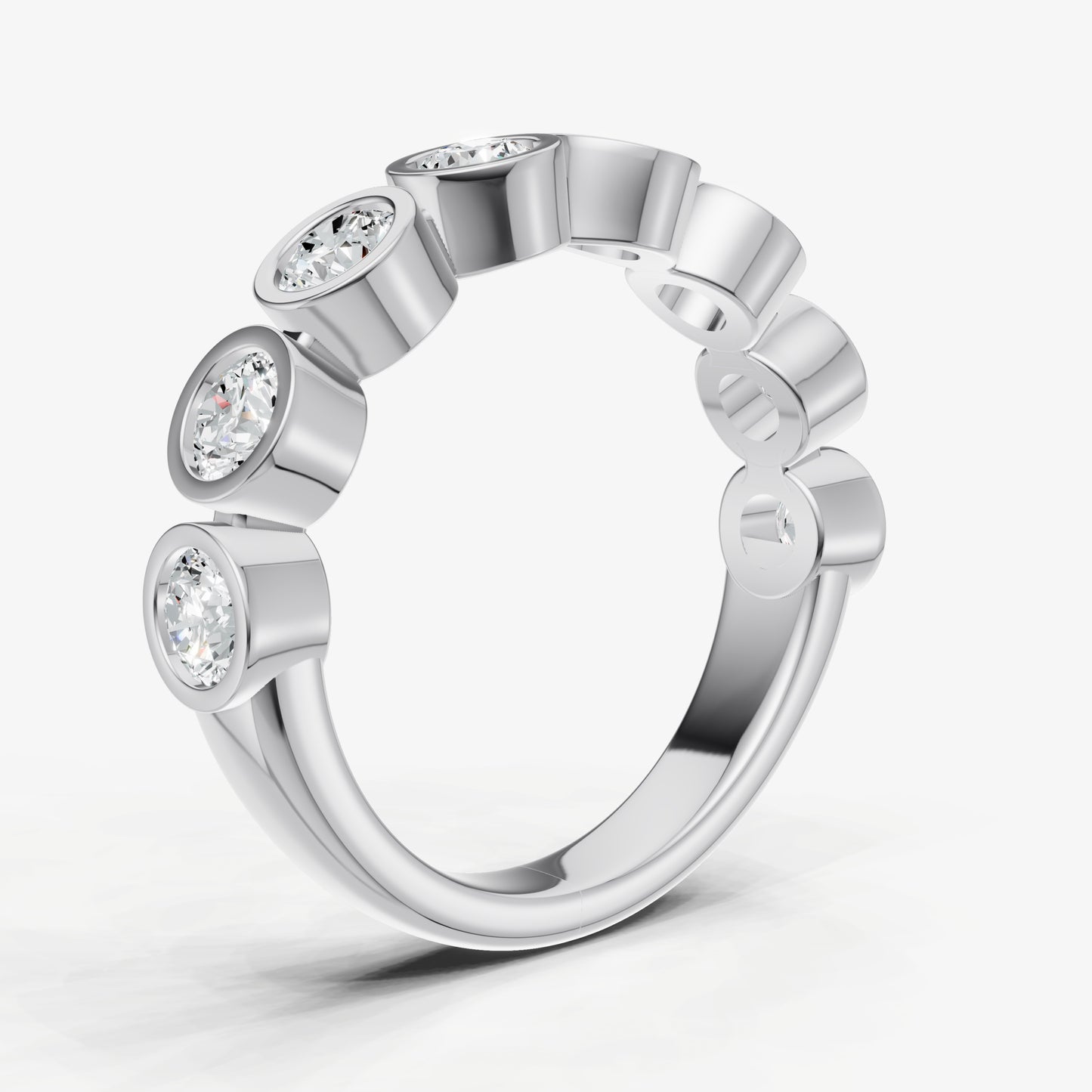 Bezel Set Round 0.15ct (15pt) Diamond Band
