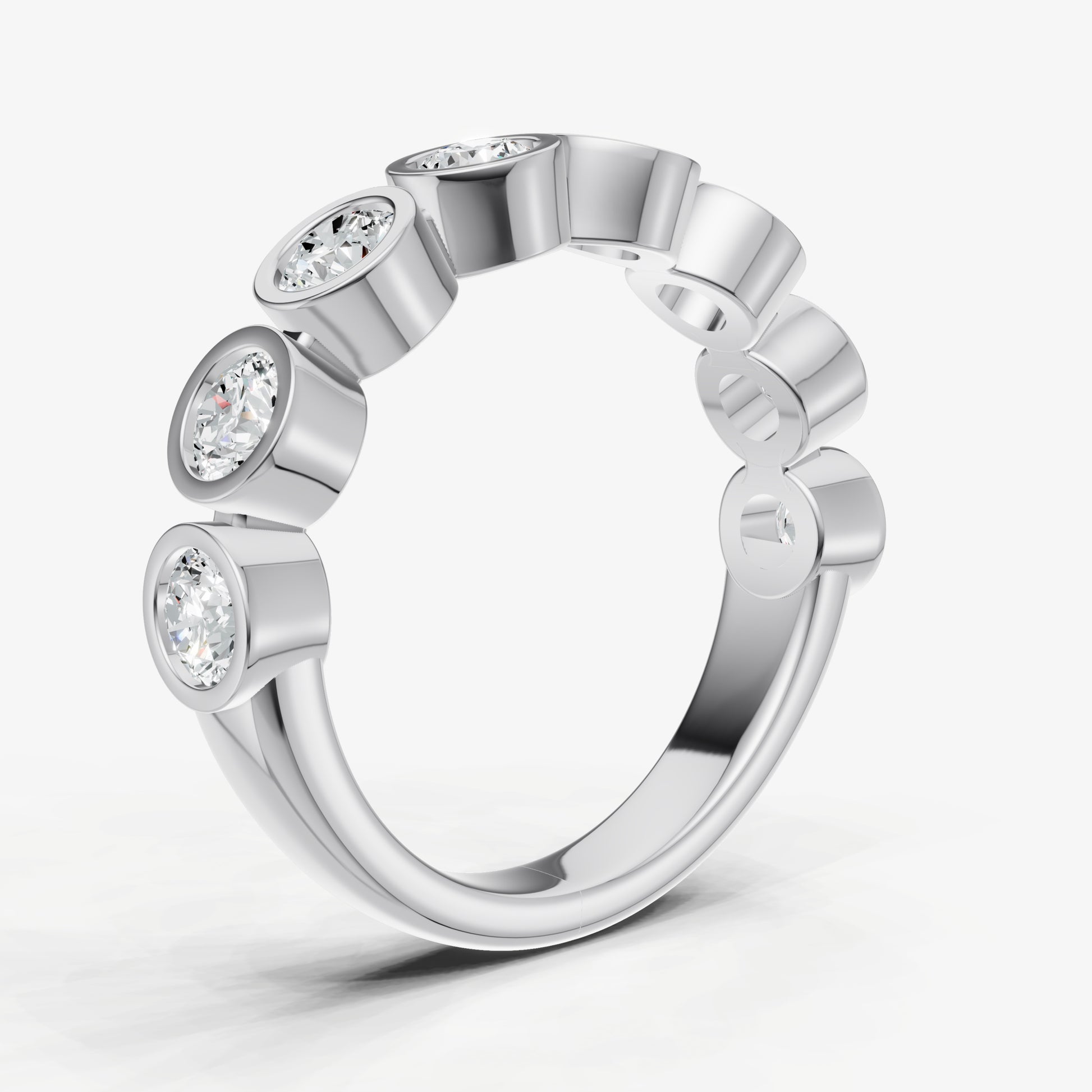 Bezel Set Round 0.15ct (15pt) Diamond Band