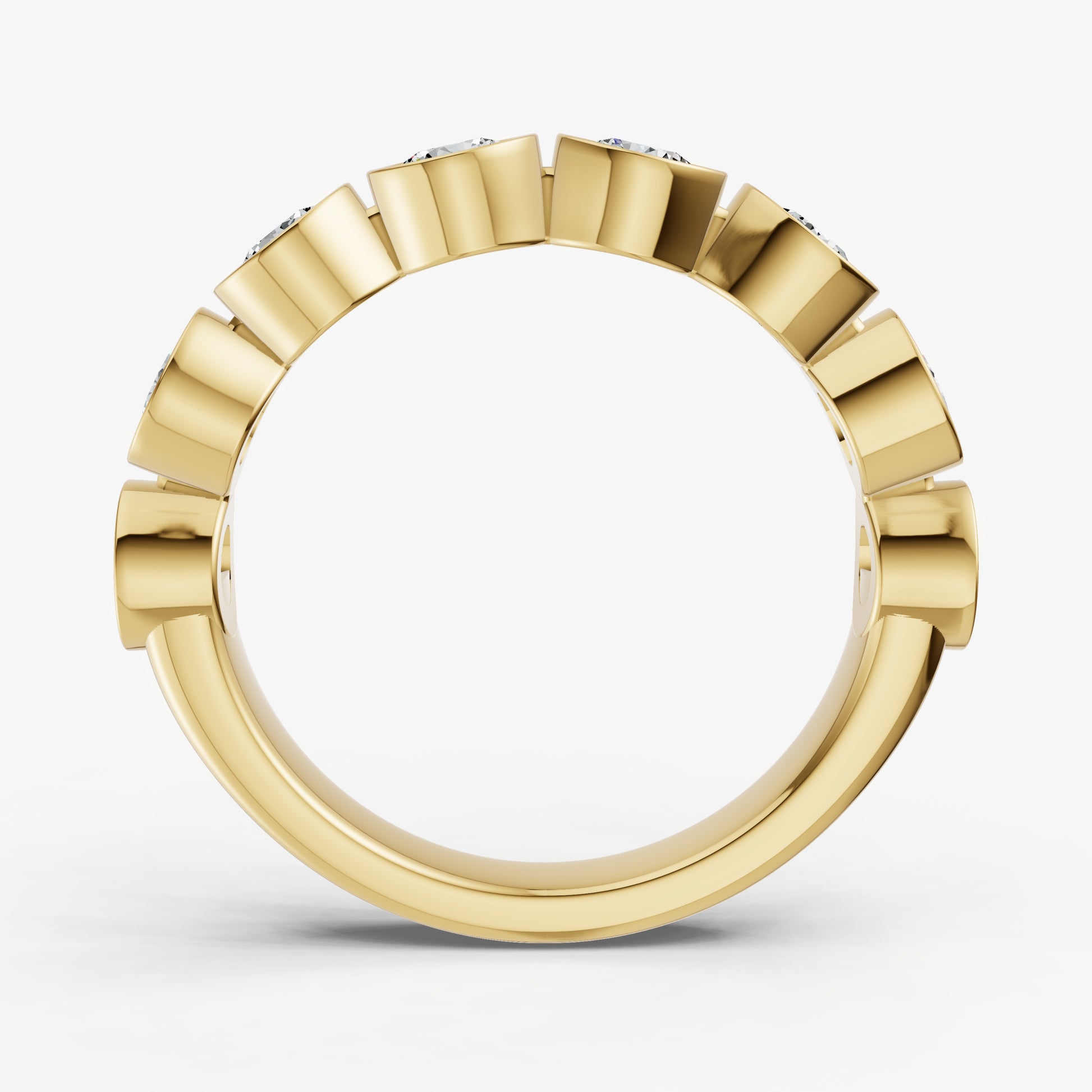 Bezel Set Round 0.15ct (15pt) Diamond Band