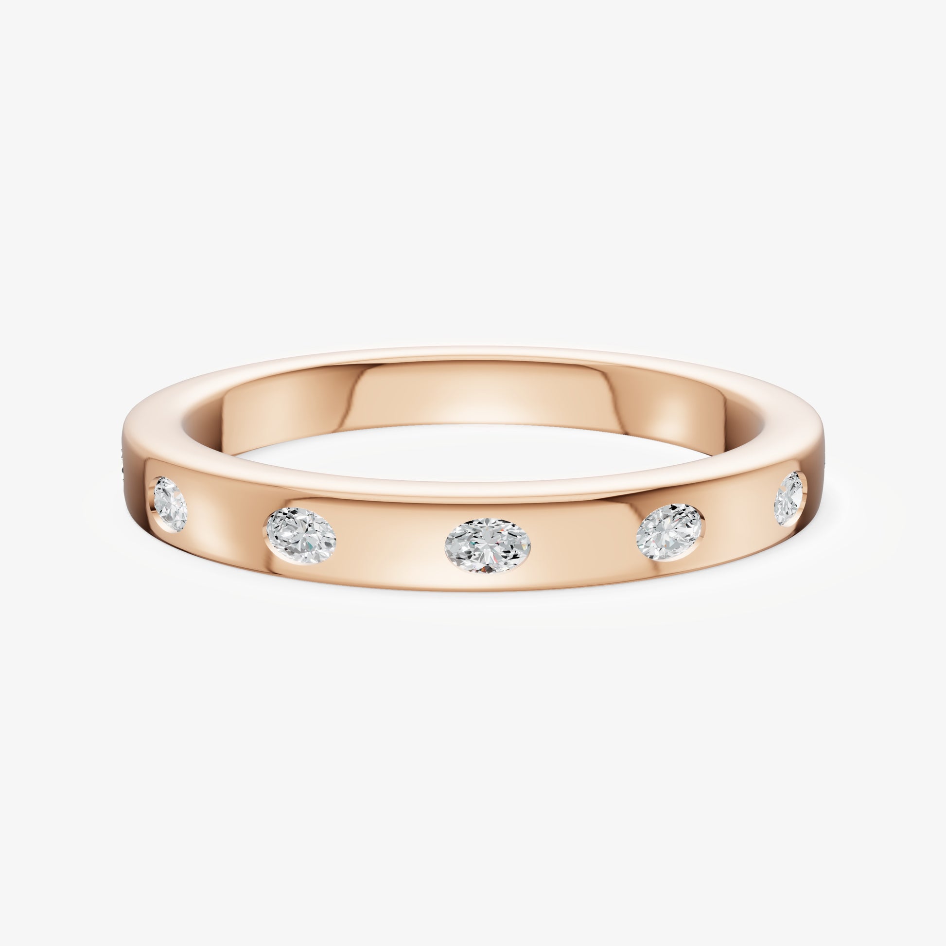Hammer Set Oval Diamond Band