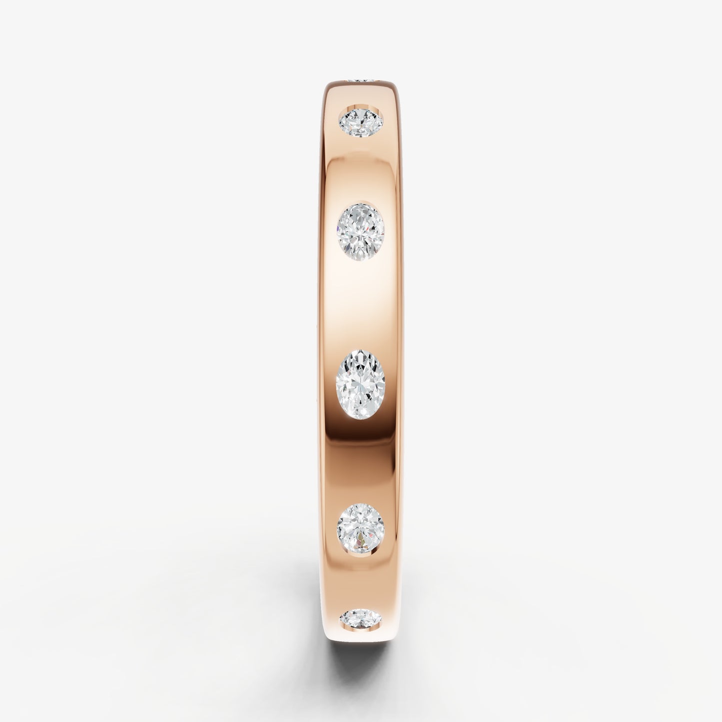 Hammer Set Oval Diamond Band