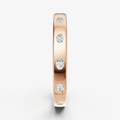 Hammer Set Oval Diamond Band