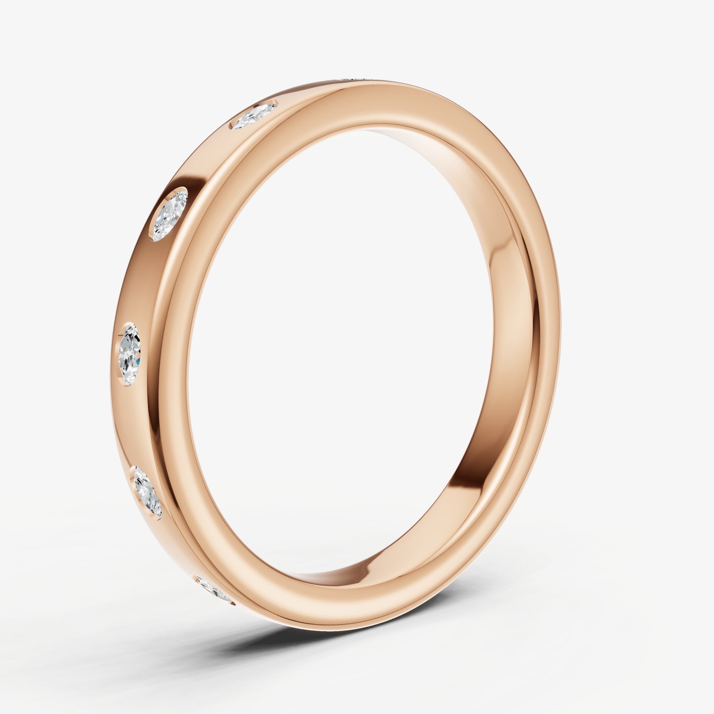 Hammer Set Oval Diamond Band
