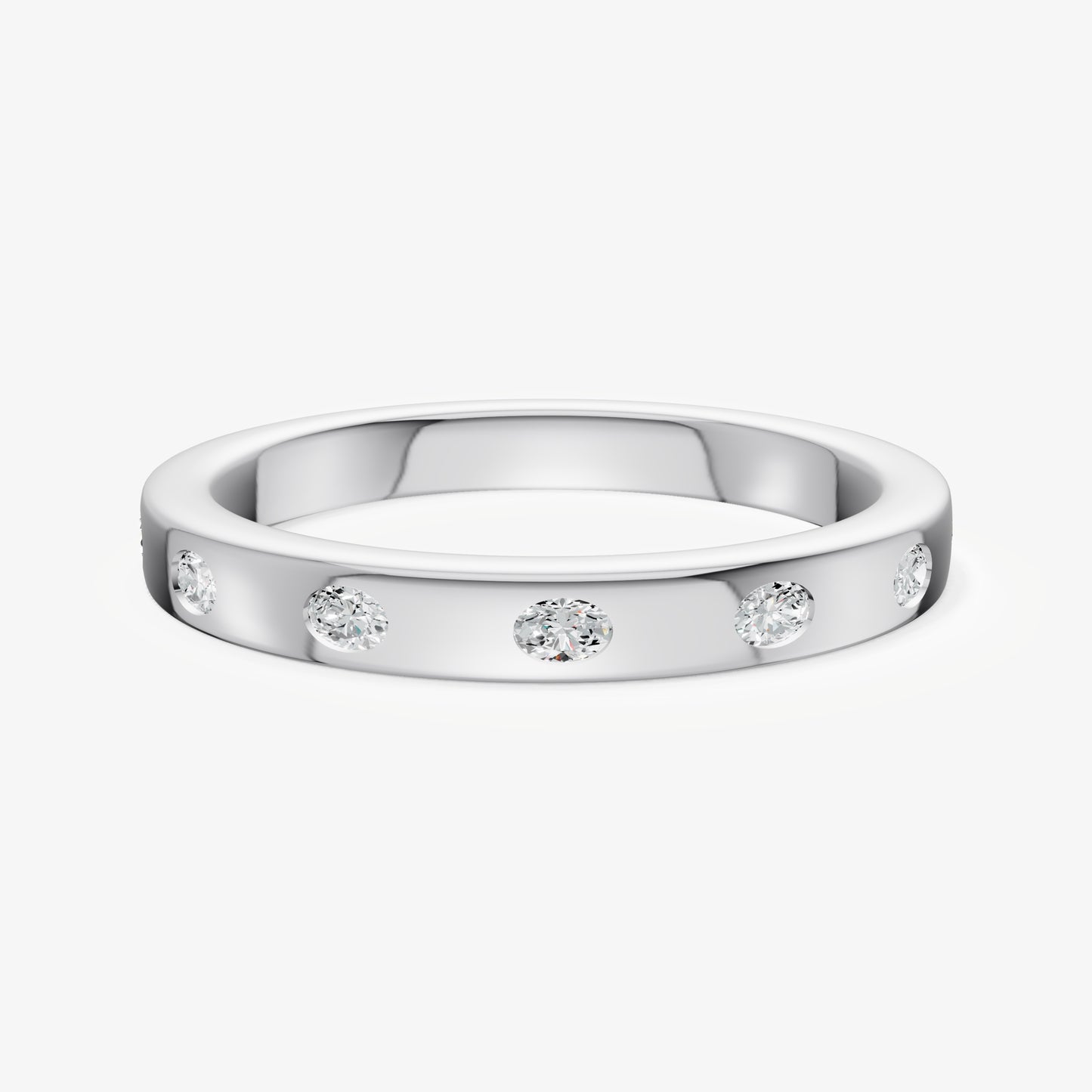 Hammer Set Oval Diamond Band