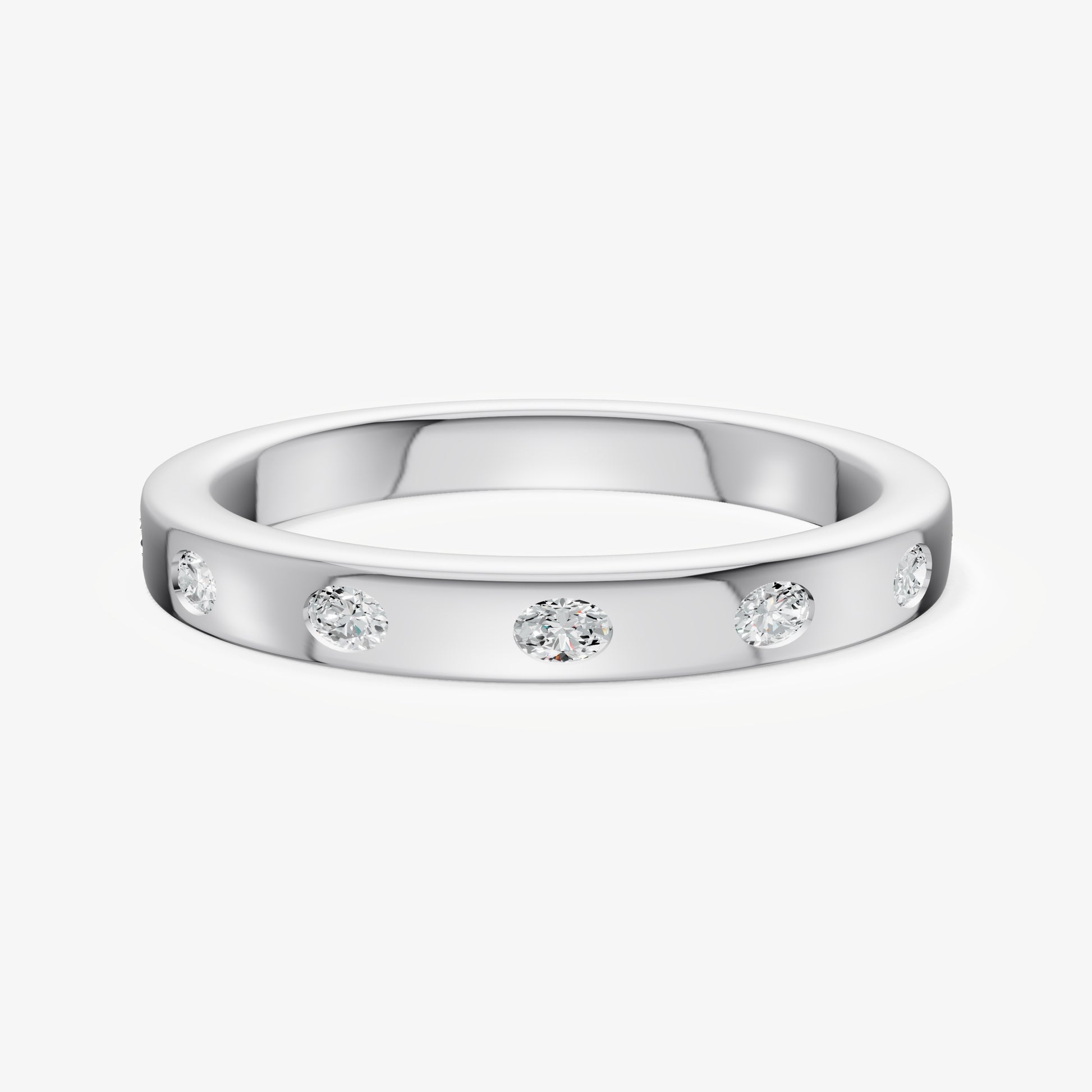 Hammer Set Oval Diamond Band