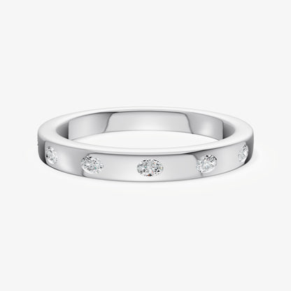 Hammer Set Oval Diamond Band