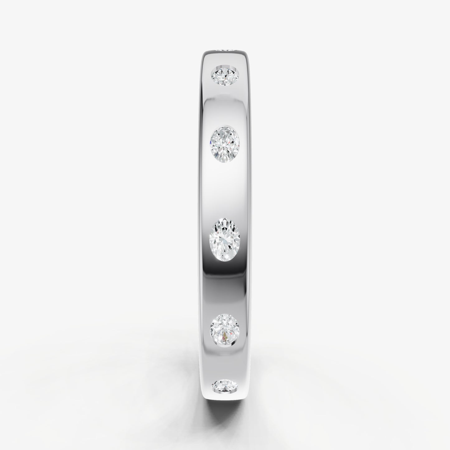 Hammer Set Oval Diamond Band