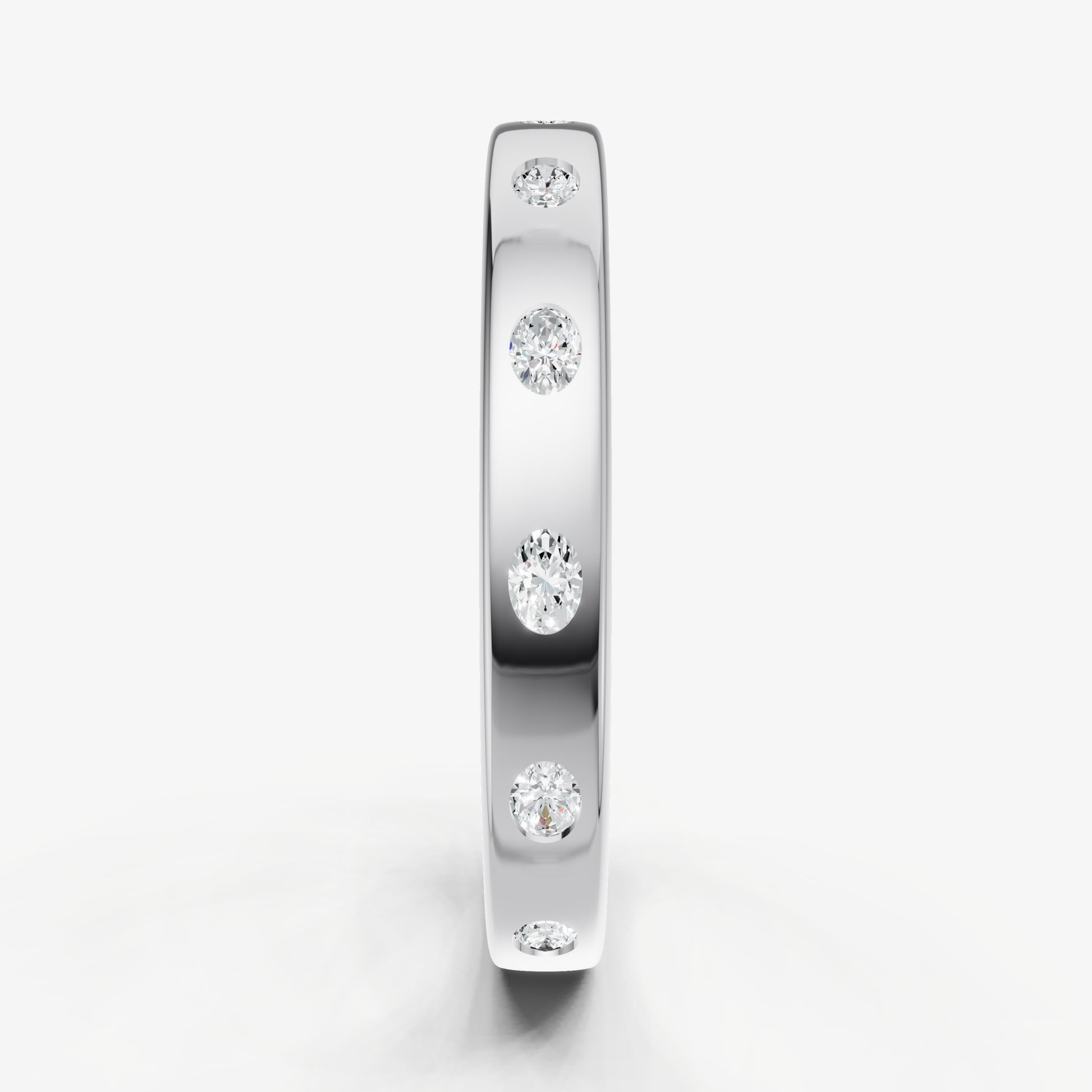 Hammer Set Oval Diamond Band
