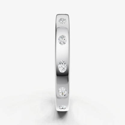 Hammer Set Oval Diamond Band