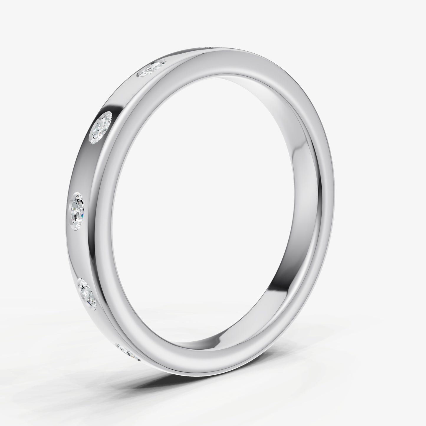 Hammer Set Oval Diamond Band