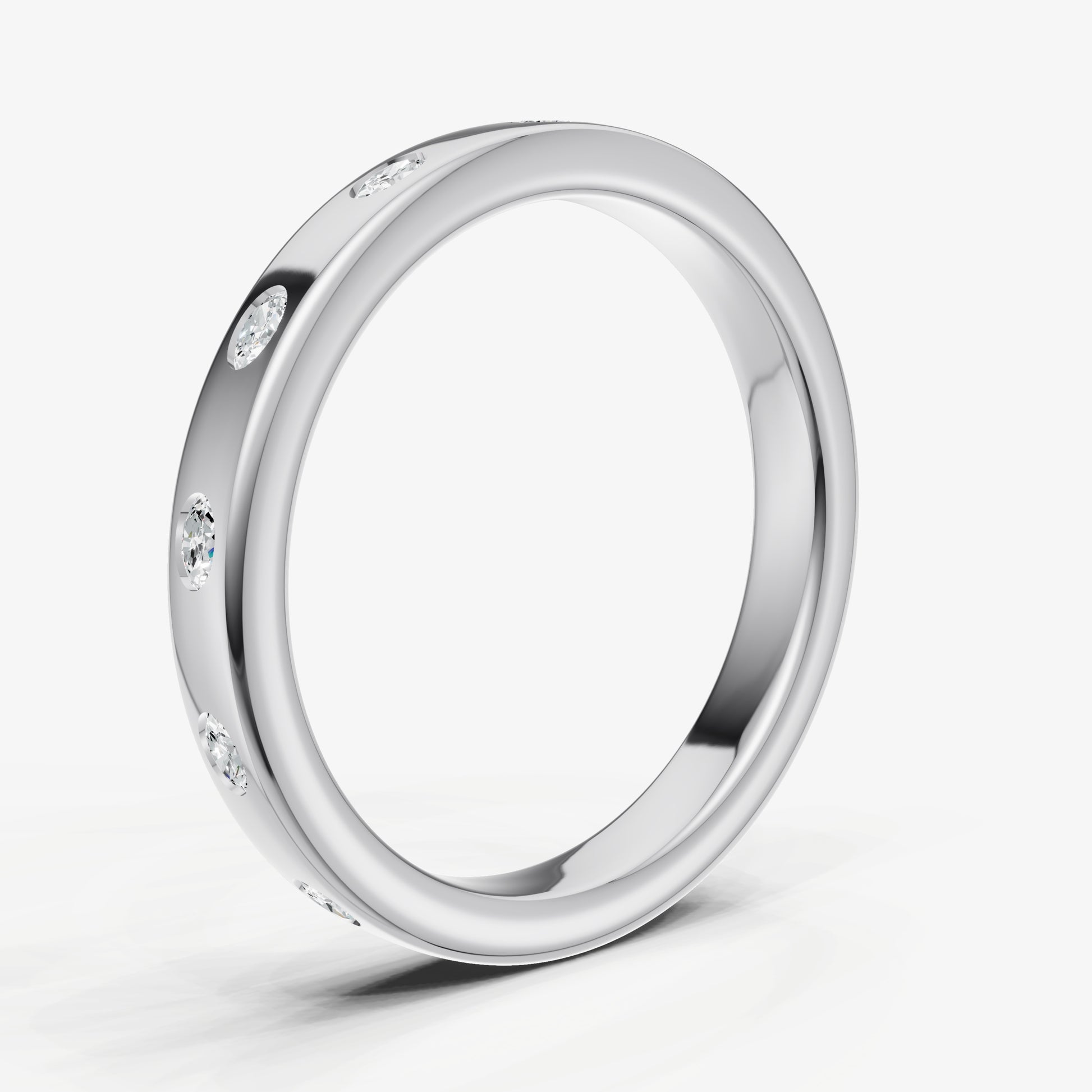 Hammer Set Oval Diamond Band