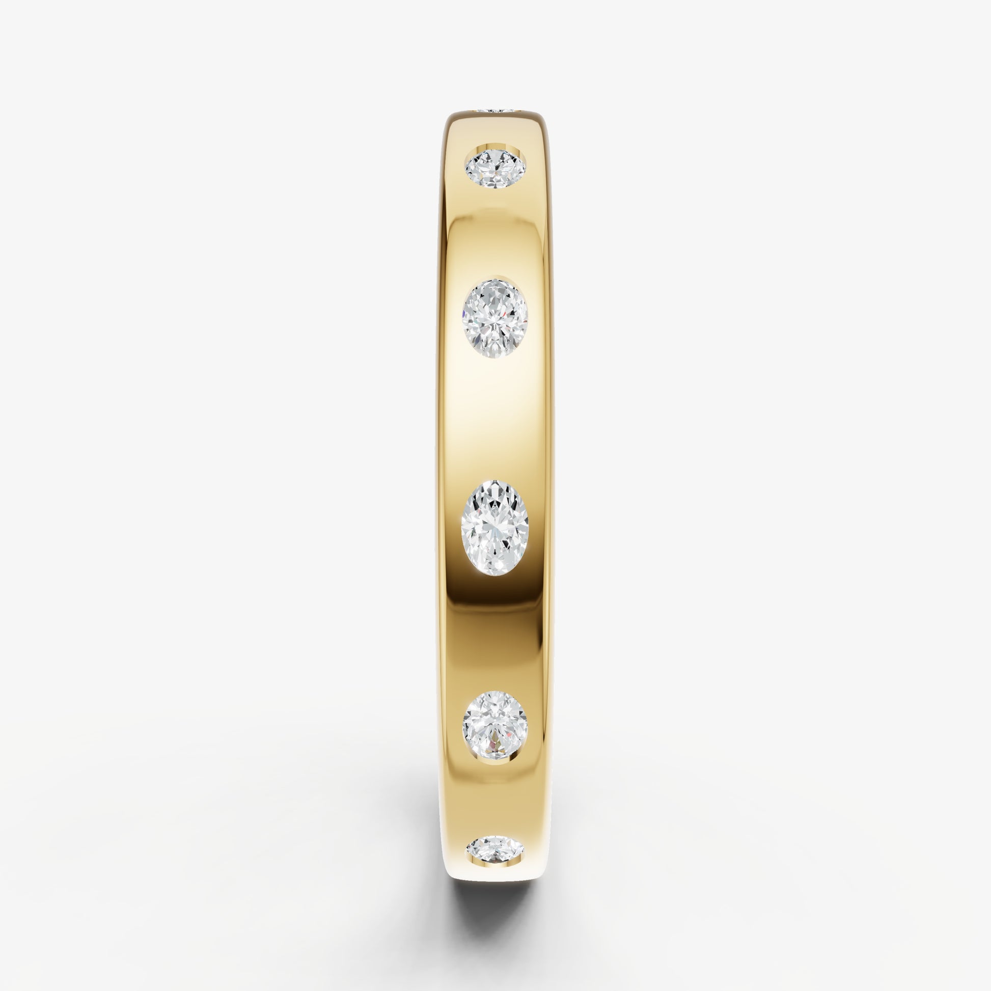 Hammer Set Oval Diamond Band