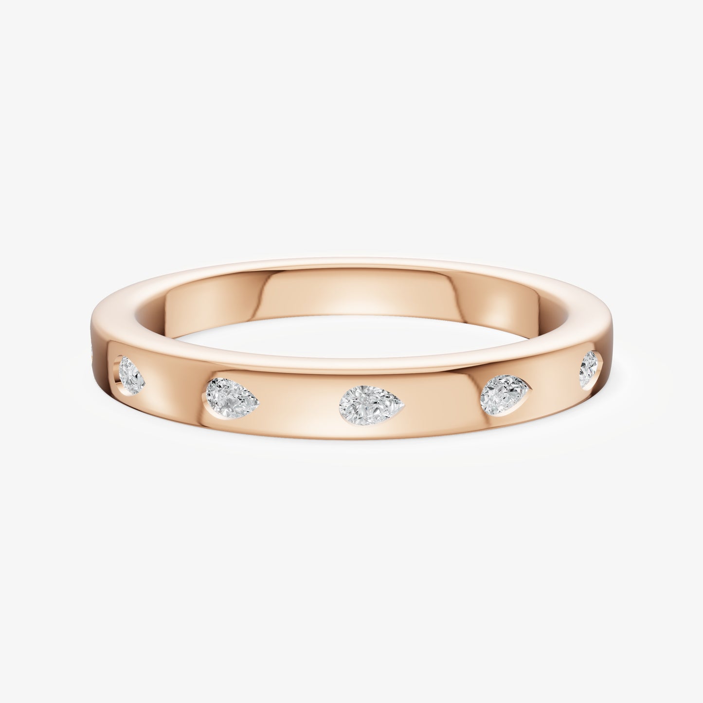 Hammer Set Pear Diamond Band