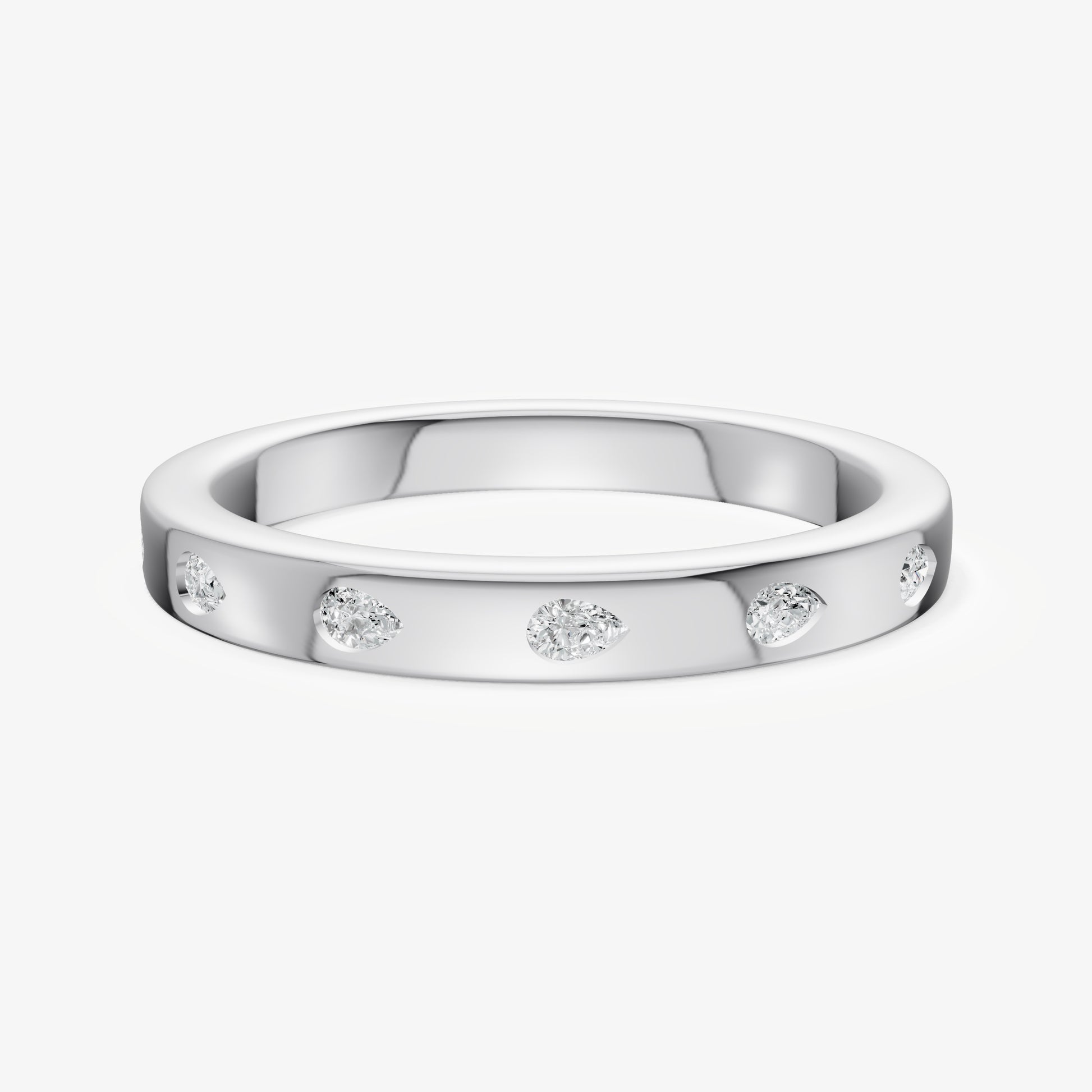 Hammer Set Pear Diamond Band