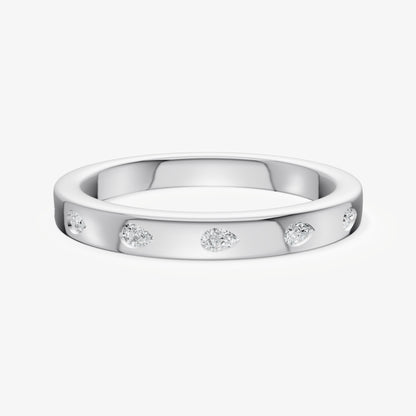 Hammer Set Pear Diamond Band