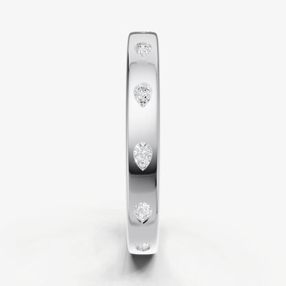 Hammer Set Pear Diamond Band
