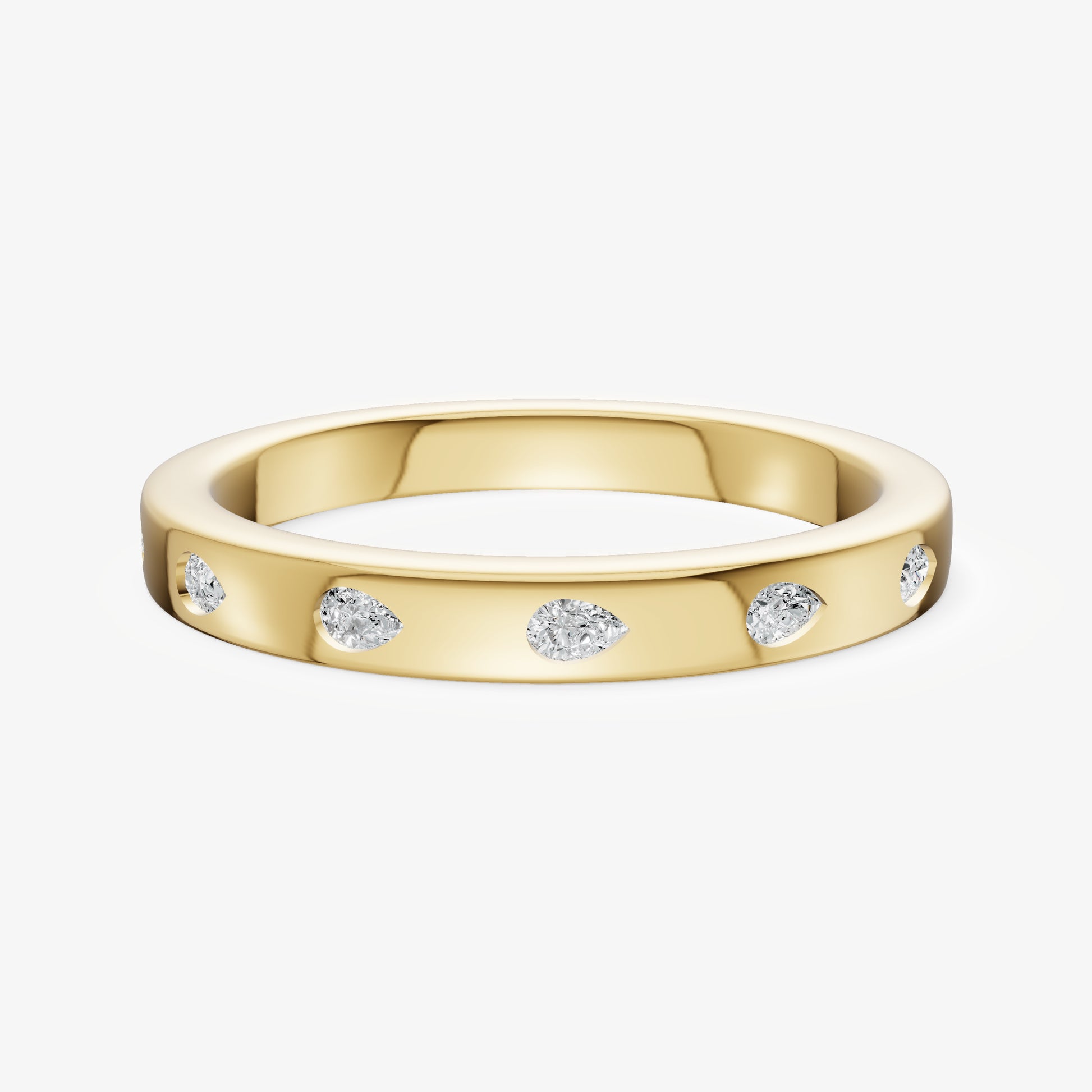 Hammer Set Pear Diamond Band