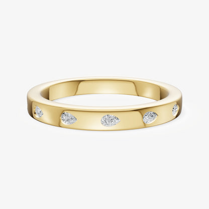 Hammer Set Pear Diamond Band