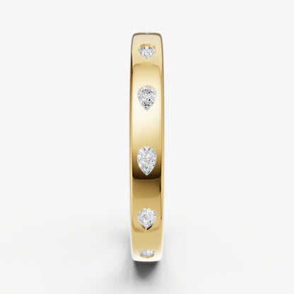 Hammer Set Pear Diamond Band