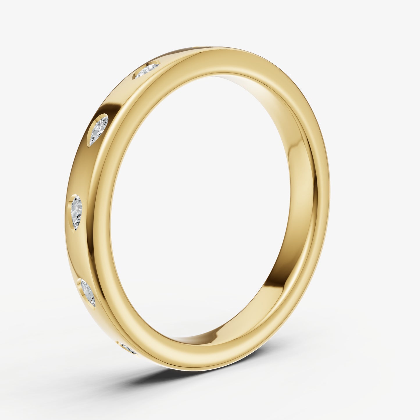 Hammer Set Pear Diamond Band