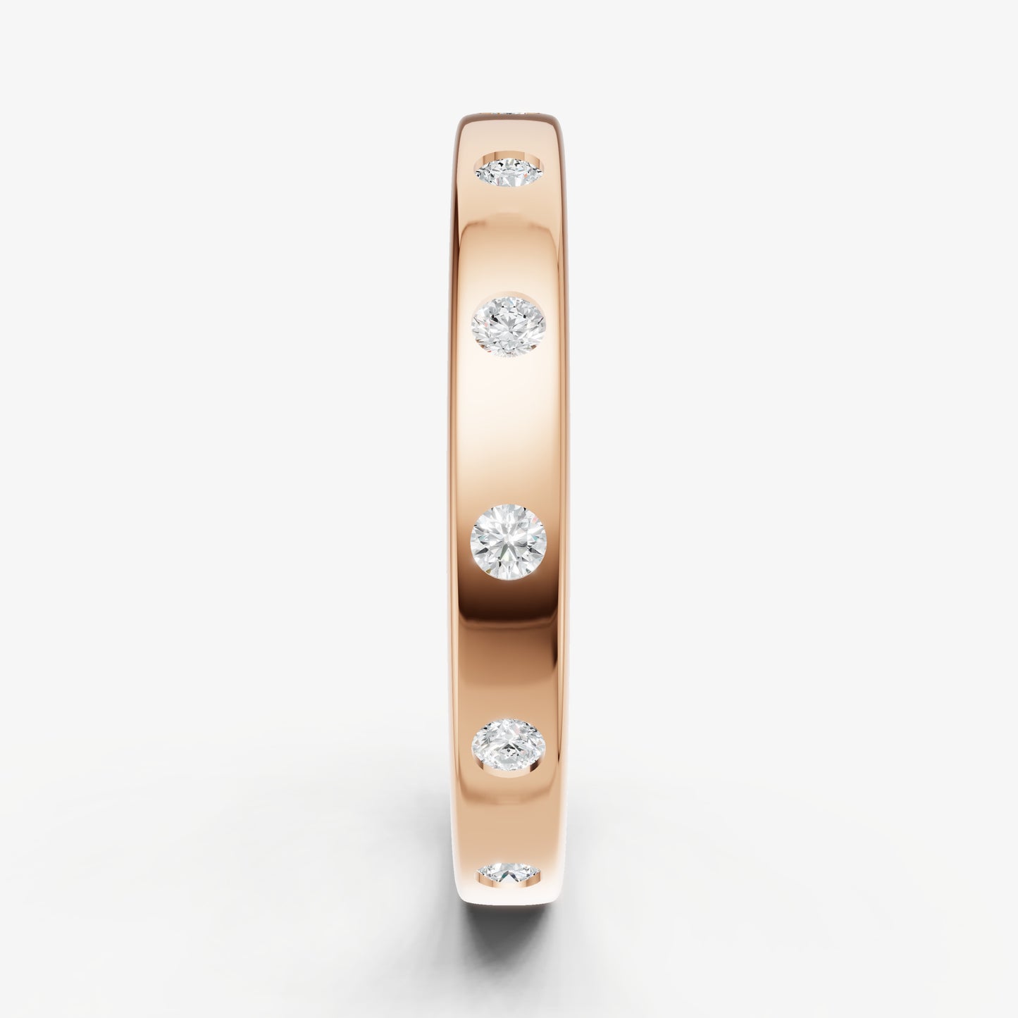Hammer Set Round Diamond Band
