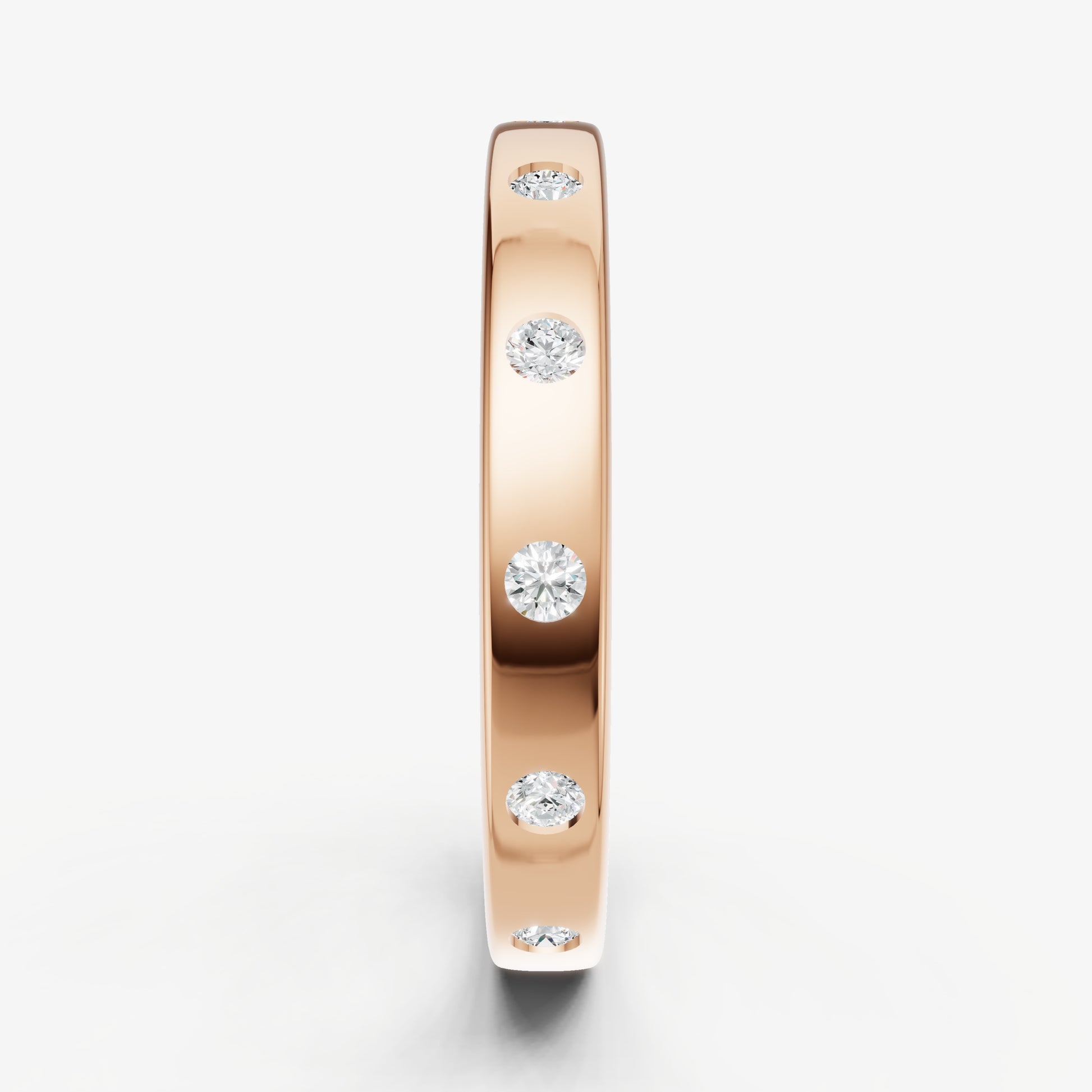 Hammer Set Round Diamond Band