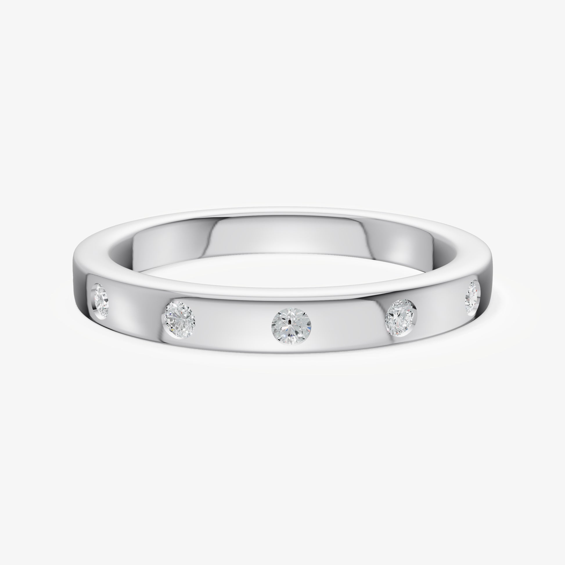 Hammer Set Round Diamond Band