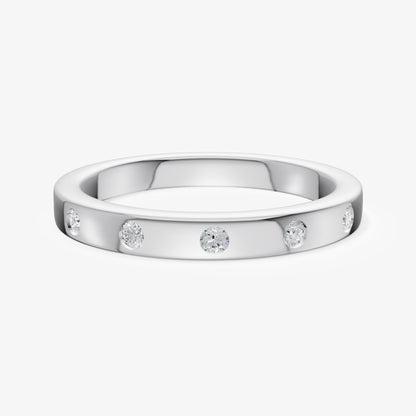 Hammer Set Round Diamond Band