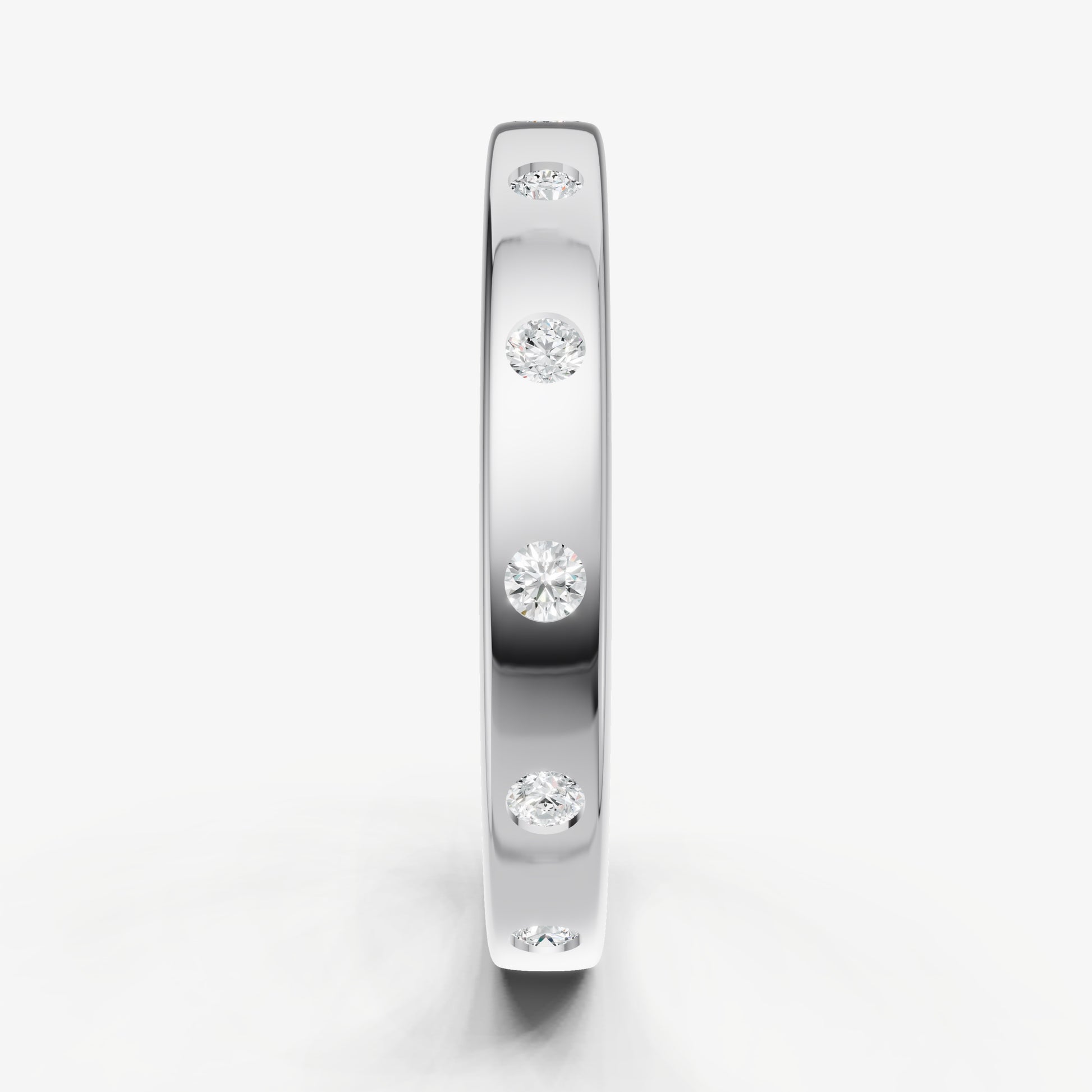 Hammer Set Round Diamond Band