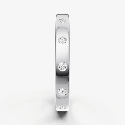 Hammer Set Round Diamond Band