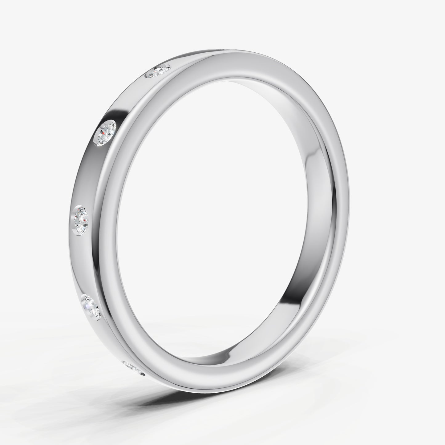 Hammer Set Round Diamond Band