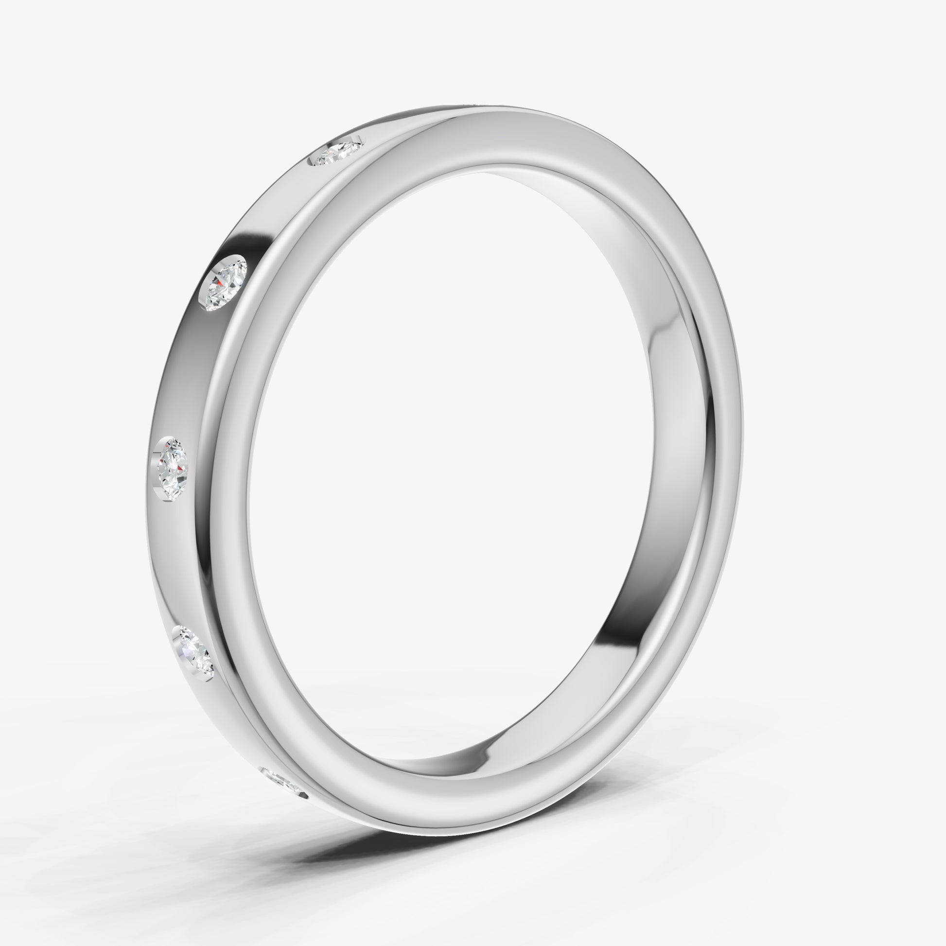 Hammer Set Round Diamond Band