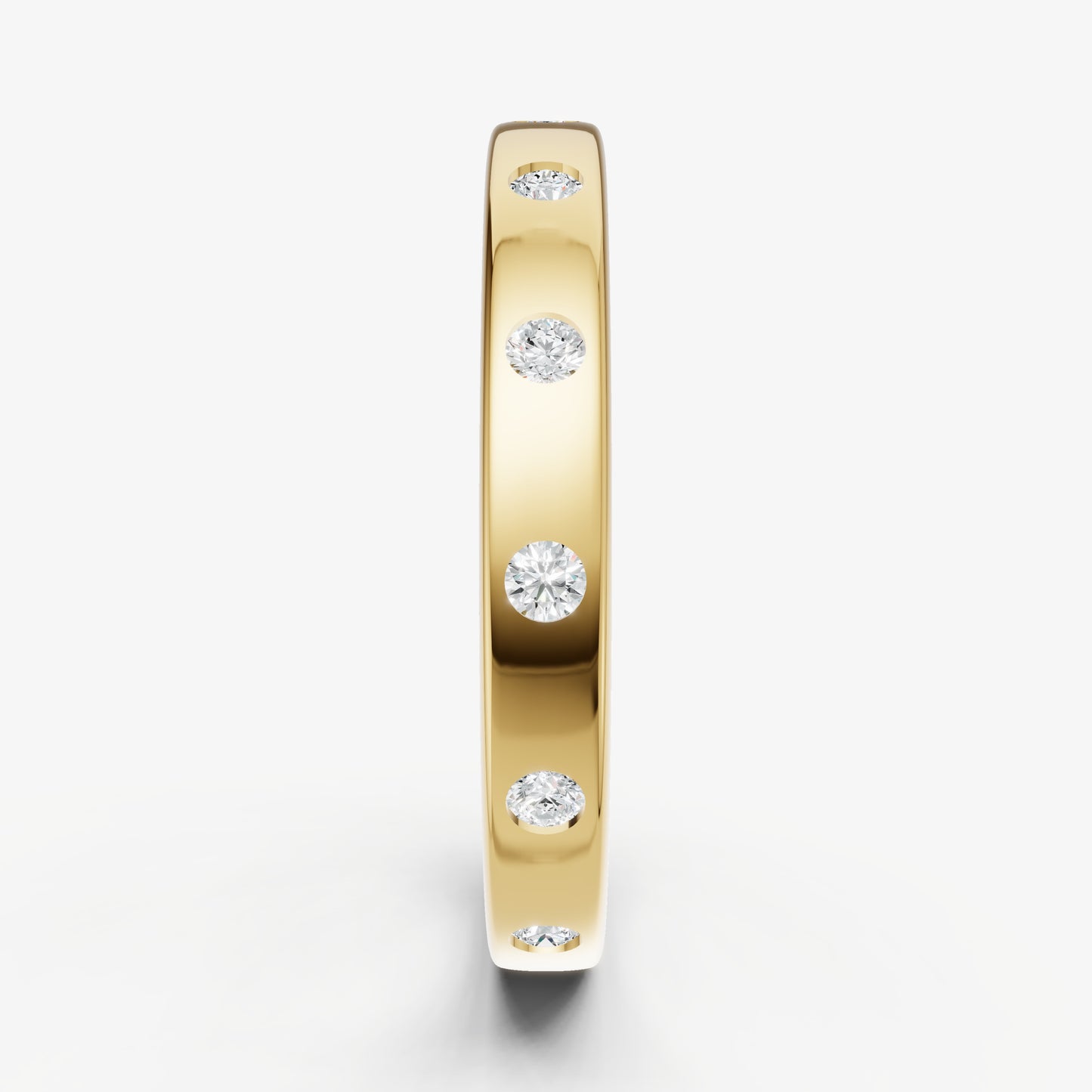 Hammer Set Round Diamond Band