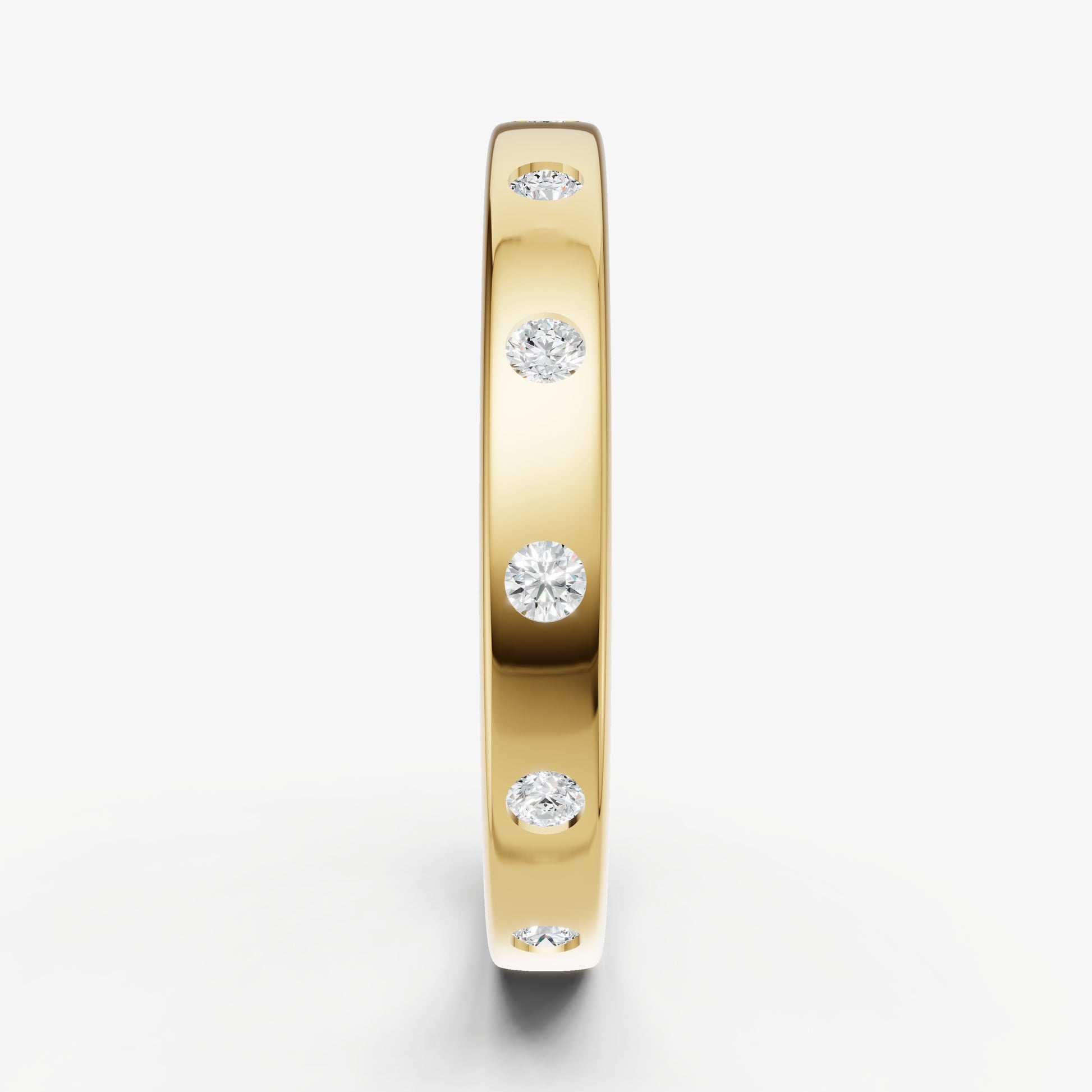Hammer Set Round Diamond Band