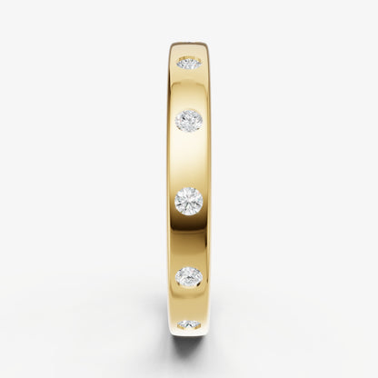 Hammer Set Round Diamond Band